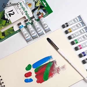 12 Colors Acrylic/Watercolor/Oil Color Painting Set 12ML Non-Toxic Tubes Painting Pigment Set Non Fading  DIY Drawing Art Supplies for Kids Adults Artists Painting