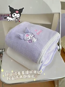 ผ้าขนหนูอาบน้ํา Kuromi 3ชิ้น ผ้าเช็ดตัว ผ้าเช็ดหน้า ผ้าเช็ดผม ดูดซับน้ํา และแห้งเร็ว ไม่ทําให้ผมร่วง Towel