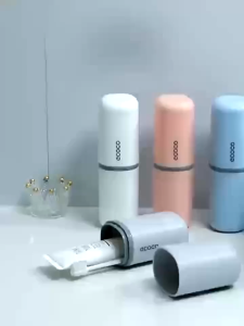 Ecoco 2-in1Toothbrush Cup for Travel Portable Toothbrush Holder Toothbrush Organizer Lightweight Travel Case