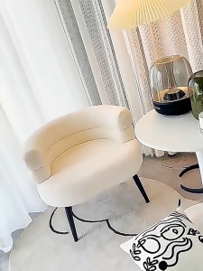 [Ready Stock] Lamb Velvet Chair Dressing Chair Couch Living Room Chair White Chair Modern Furniture Armhair Loungers Chair Home Relaxing Chair Vanity Chair Dressing Chair Bobohouse
