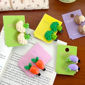 AHOURR จำลองใหม่ตลกผัก hairpin น่ารัก Bangs สนุกคลิปหน้าผากด้านข้าง Duckbill คลิปหัก hairpin อุปกรณ์เสริมผมสำหรับผู้หญิง