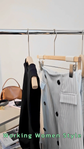 ไม้แขวนเสื้อ ไม้แขวนกางเกง ไม้แขวนเสื้อเชือก ไม้แขวนเกาหลี เนื้อไม้หนา (ราคาต่อไม้)