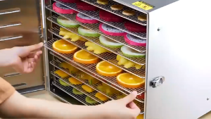 เครื่องอบลมร้อนเครื่องอบผลไม้แห้ง ระบบลมร้อน ความจุ 16/12/10ชั้น แถมแผ่นรองอบซิลิโคน 10แผ่น