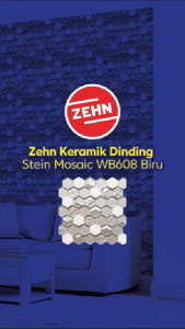 Zehn Keramik Dinding Stein Mosaic WB608 30cm X 305cm X 0.8cm Biru