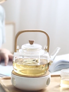 กาต้มชาทนความร้อน กาน้ำชาแก้วด้ามไม้ไผ่ กาชงชาทนความร้อนสูง 700ml.1000ml. ✅สินค้ามีพร้อมส่งค่ะ