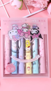 Harga Grosir - 6 PCS Stabilo Motif Karakter / Highlighter Pen Warna Pastel