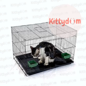 KITTYDOM Sangkar Kandang Umbaran Eco Size Medium 48x31x325 cm Free 2 Cepuk Plastik Plus Tatakan Kandang Besi Lipat Kucing Anjing Hamster Sugar Glider