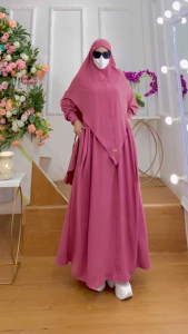 TERBARU! Set Dress/One Set Gamis Kode RAINI Bahan Kringkel Airflow Premium by Ory AjeZas Collection