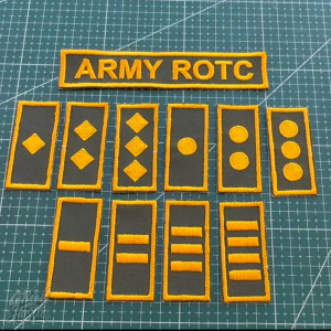 ROTC Rank Embroidered Patches - Reserve Officers Training Corps (Available in Velcro and Iron-on)