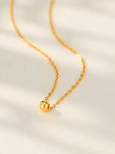 COD Pawnable 18k Saudi Gold Legit Necklace Womens Transfer Bead Pendant Jewelry Premium Gift Box+Pearl Earrings