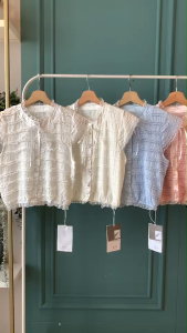 BL20951 Shuri Ruffle Hem Sleveless Top