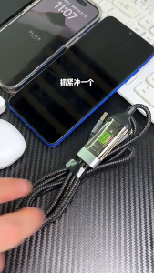 Kabel Data Charger Fast Charging 3 in 1 Kabel Lightning Micro USB Type C Black for Android IOS Type-c