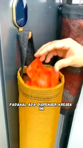 GP JAKARTA- Tas Gantung Penyimpanan Plastik Serbaguna Tas Tempat Penyimpanan Kantong Plastik Bentuk Tabung Storage Gantung Jaring Multifungsi