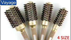 Ceramic Aluminum Tube Comb Heat-resistant Rolling Comb Bristle Hair Brush Hair Salon Curling Comb