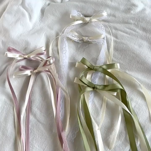 2024 New Sweet Bow Ribbon Hair Clip 2pcs Pearl Tassel Duckbill Clip Fashion Hair Accessories