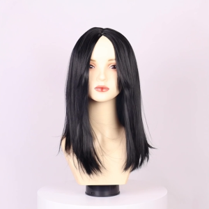 Korean Style Medium-parted Long Straight Hair With Inner Button Pear Head Temperament Shoulder-length Clavicle Wig