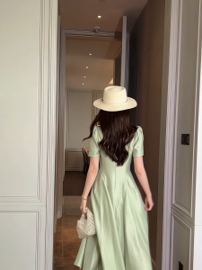 ZYHT EraVogue Váy nữ Đen tím A-Dress Satin Váy làm việc Váy Hiso Váy cổ điển Váy công sở Váy dự tiệc 80219