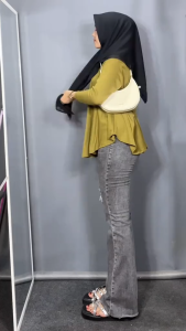 Celana Cutbray Jeans Sobek Ripped Furing Wanita Terbaru HW - Celana Jeans Wanita Jumbo