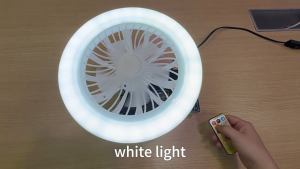 LED Fan E27 Screw Home Ceiling Remote Control Light With Adjustable Color Temperature