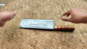 Dao Chặt xương Cao Cấp Phúc Sen chất liệu lưỡi dao bằng thép nhíp xe 23cm cán gỗ quý cẩm chỉ