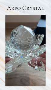 ดอกบัวคริสตัลขนาด 15 เซนติเมมตร สีใส ใส่เทียนได้