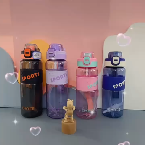 Botol Minum Transparant Traveling Model Sport Dan Trendy Pengunci Flip On 800ml