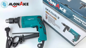 MONAKE Mesin Bor 13mm Impact Drill Tangan Listrik Electric Drill Koper Set Besi Bor Beton Kayu Tembok Putaran Bolak balik Full Tembaga MK650