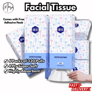 Kitchen Towel Tissue 6 x 320 Sheet Bundle Pack with Hangar Hook - 4 Ply Soft Texture & High Absorbent Tissue