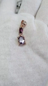 S5จี้เงินแท้พลอยอะเมทิสพร้อมส่ง