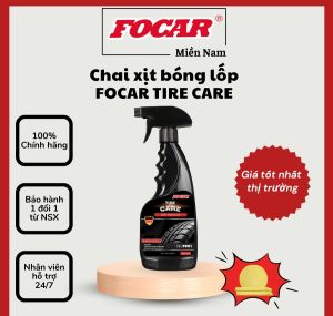 Dung dịch chai xịt dưỡng bóng và bảo vệ lốp Oto Focar Tire Care Chai xịt 500ml : Dung dịch gốc nước chuyên dùng để dưỡng làm đen và tạo độ bóng cho lốp. Sau khi sử dụng sẽ phục hồi về màu đen lì của lốp mới.