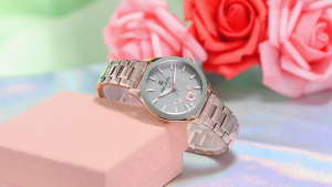 Jam Tangan Wanita Dewasa Jonas Jasmin jj 2273 L Analog Rantai Dial Love Jarum Kaca Stainless Watch