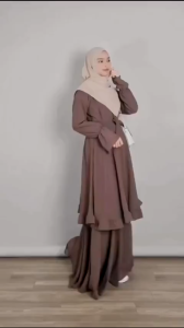 Gamis Syari Serut AZIMA & Zyla Bahan Ceruty Babydoll Busui Ukuran S-XXL Kondangan & Remaja