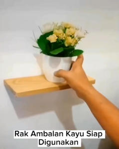rak dinding melayang panjang 100cmx12cmx2cm ambalan kayu serbaguna rak tempel tembok tempat buku