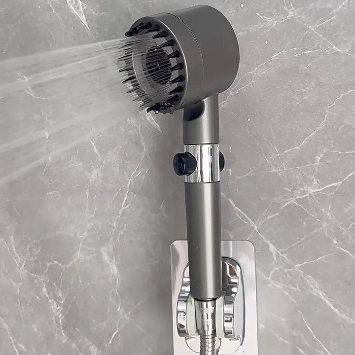 [SG Seller]Bathroom High Pressure Showerhead with Filter Bathroom Shower Head Water Saving One-Key Stop High Pressure Showerheads