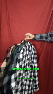 Baju Pria Kemeja Flanel Lengan Panjang Motif Kotak