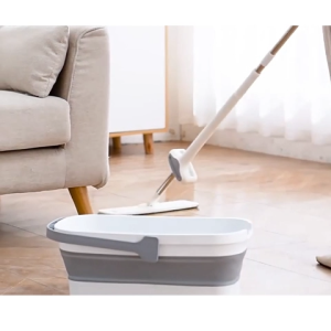 Cây lau nhà tự vắt bàn lau 36cmmicrofiber thấm hút tốt làm sạch thanh thép không gỉ khớp xoay 360 độ-HAUSE