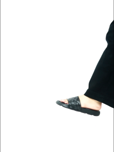 Moofeat THEO - Sandal Slide Footbed Casual Pria Hitam Cream