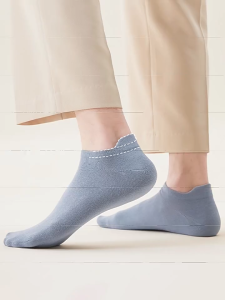 ถุงเท้าผู้ชายผ้าฝ้ายแท้ฤดูร้อนถุงเท้าบางระงับกลิ่นกายและดูดซับเหงื่อ 7A ถุงเท้าตาข่ายต้านเชื้อแบคทีเรียระบายอากาศสั้นถุง