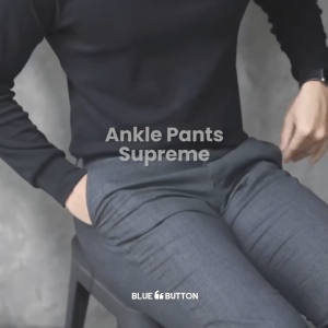 BLUEBUTTON Smart Trouser Ankle Pants Supreme Black