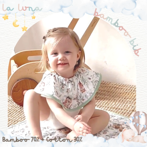 ผ้ากันเปื้อน ผ้าซับน้ำลาย ผ้าใยไผ่ผสมผ้าฝ้าย (Organic 100%) ป้องกันไรฝุ่นและเชื้อแบคทีเรีย (Bamboo Baby Bib)