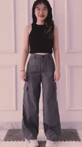 Celana Cargo Wanita Highwaist Kulot Cargo Wanita Korean Style