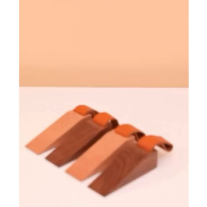 Wood Door Stopper Door Stoppers Wedge s Solid Beech Wood Door Stop Wedge with Leather Band for Hanging Wood Door Stoppers for Bottom of Door