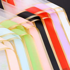 20 LEMBAR Kertas Bunga List Gold Flower Wrapping Cellophane Paper Buket 6270