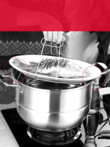 Steaming fish large household Thickened SUS304 Stainless Steel蒸鱼锅大号家用加厚不锈钢38cm一层椭圆蒸鱼神器电磁炉蒸锅海鲜锅