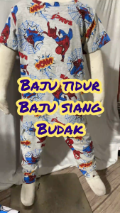 BAJU TIDUR BUDAK SET SINGLET BUDAK PLAYSET BUDAK LELAKI KIDS PYJAMA SIZE 2-8 100% COTTON GIRLS PYJAMA SETS SELUAR