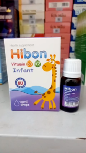 Vitamin D3 K2 HIBON - Bổ sung vitamin D dạng nhỏ giọt tăng cường hấp thu canxi   phát triển chiều cao 10ml - Hàng Nk Ba Lan đầy đủ tem chính hãng