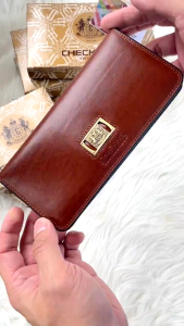 WANG101 - Dompet Kulit CHECKERS 38N -  Premium Kulit ITALY tebal kuat dan tahan lama. Untuk pria wanita. Jaminan  atau uang kembali