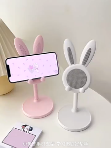 Cute Bunny Desktop Phone Holder Lovely Rabbit Adjustable Cell Phone Stand Holder for iPad Tablet