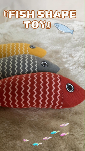 BO FURMILY – Fish Shape Cat Toy (Yellow / Red / Grey)- Pet Toys / Cat Toys / Mainan Kuching / 毛绒仿真鱼猫玩具