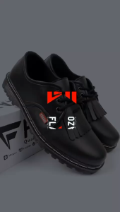 Flazo Sepatu Loafers Pria Formal Kerja Kondangan Vero Hitam Glosyi